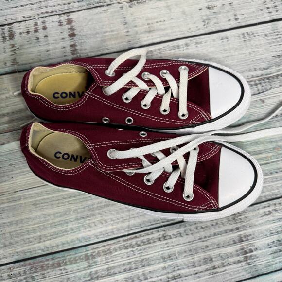 Converse Chuck Taylor All Star Low Top Sneakers Maroon Burgundy Canvas Women’s 6 - Picture 3 of 6
